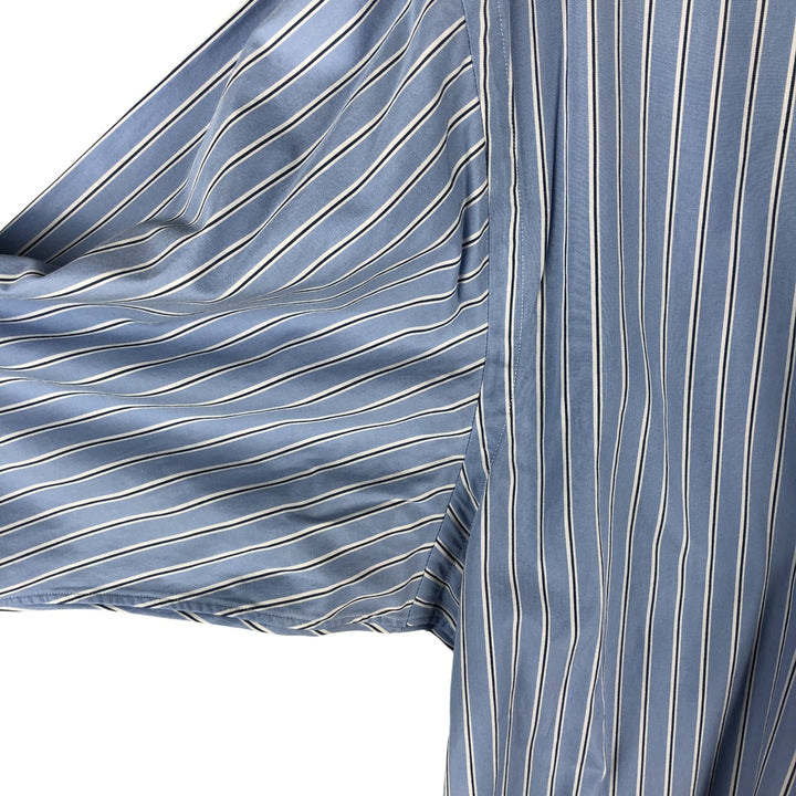 Ralph Lauren CUSTOM FIT long sleeve button down striped shirt men's XL size cotton Blue type light blue Vintage Second Hand