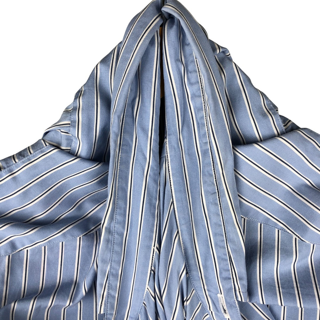 Ralph Lauren CUSTOM FIT long sleeve button down striped shirt men's XL size cotton Blue type light blue Vintage Second Hand