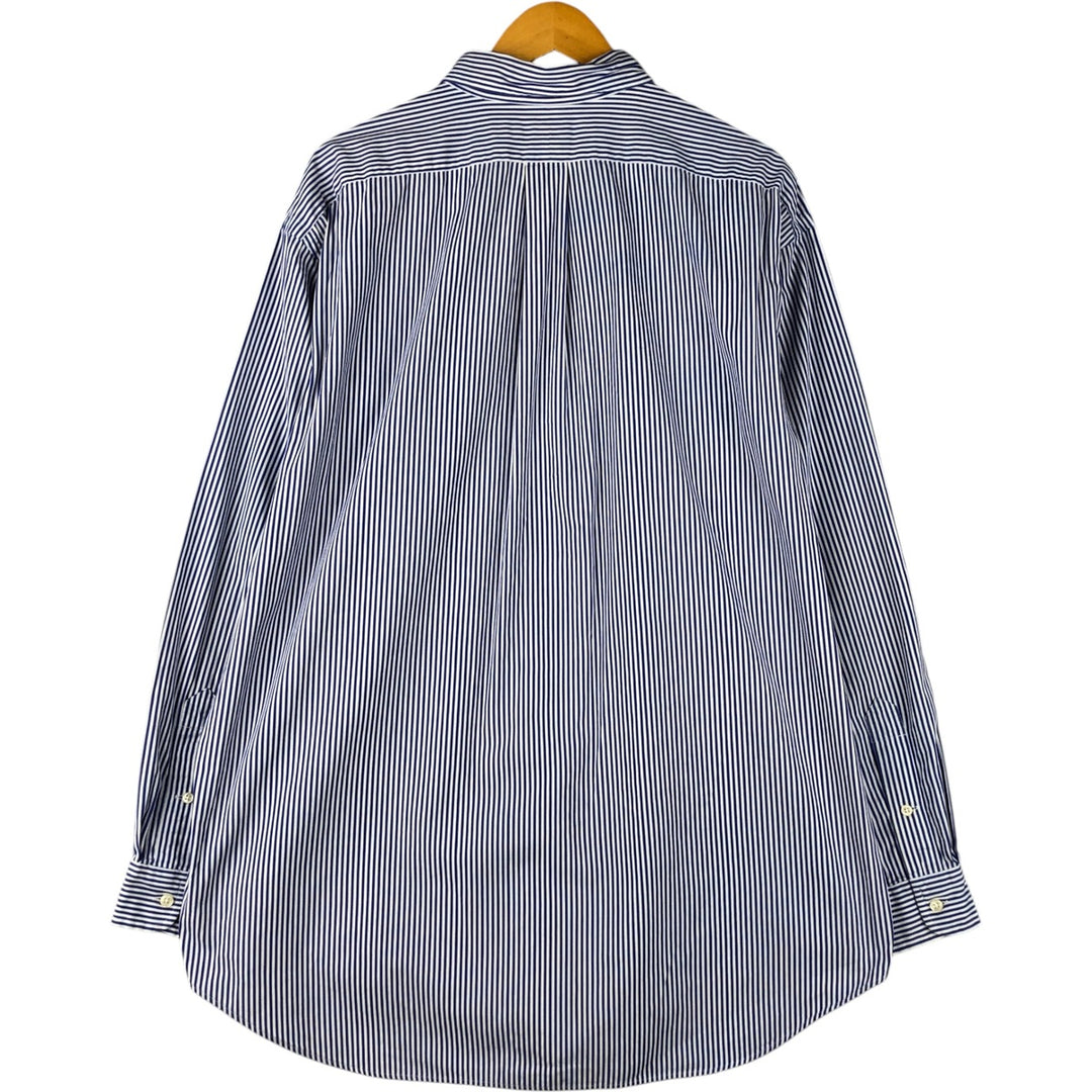 Ralph Lauren BLAKE long sleeve button-down striped shirt, men's size XL cotton blue type Vintage Second Hand