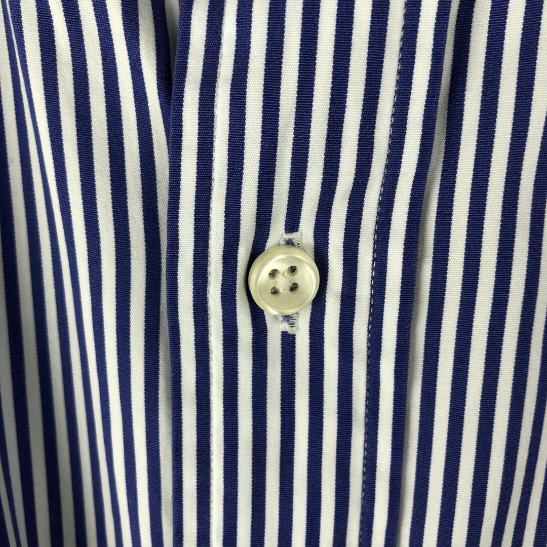 Ralph Lauren BLAKE long sleeve button-down striped shirt, men's size XL cotton blue type Vintage Second Hand