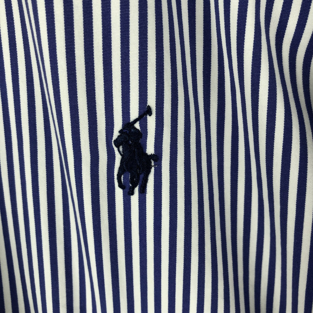 Ralph Lauren BLAKE long sleeve button-down striped shirt, men's size XL cotton blue type Vintage Second Hand