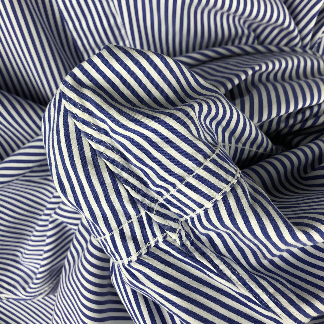 Ralph Lauren BLAKE long sleeve button-down striped shirt, men's size XL cotton blue type Vintage Second Hand