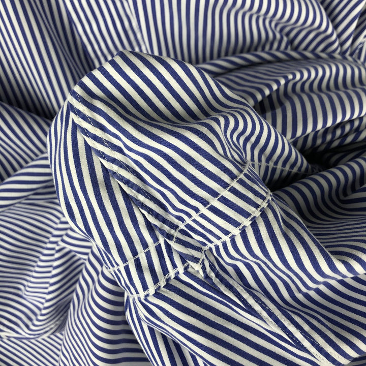 Ralph Lauren BLAKE long sleeve button-down striped shirt, men's size XL cotton blue type Vintage Second Hand