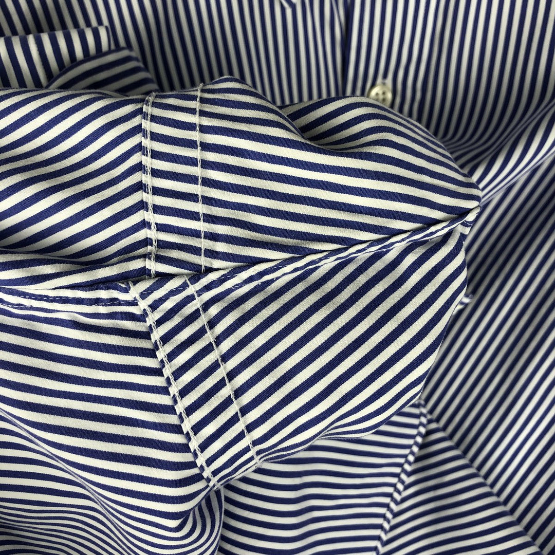 Ralph Lauren BLAKE long sleeve button-down striped shirt, men's size XL cotton blue type Vintage Second Hand