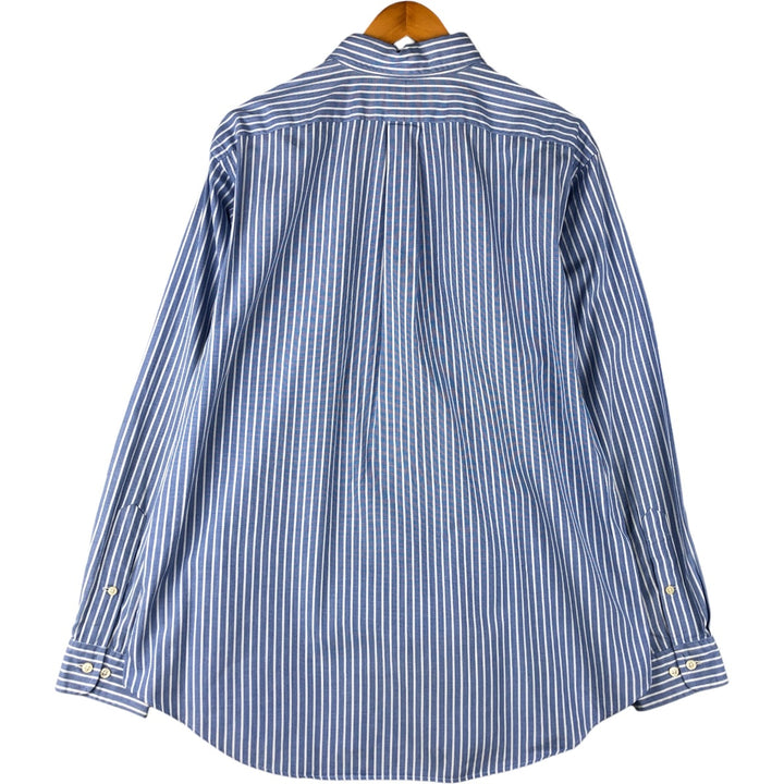 Ralph Lauren Classic Fit Long Sleeve Button Down Striped Shirt, Men's Size L cotton blue type Vintage Second Hand