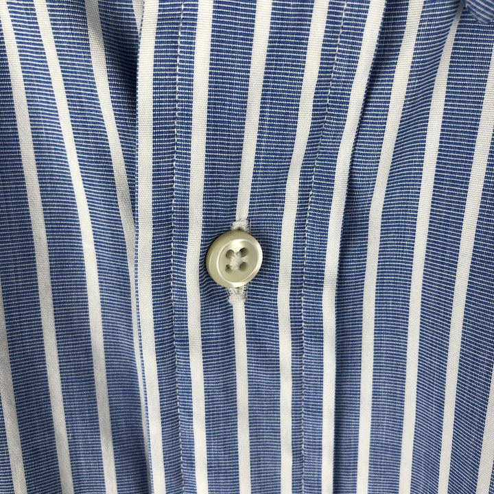 Ralph Lauren Classic Fit Long Sleeve Button Down Striped Shirt, Men's Size L cotton blue type Vintage Second Hand