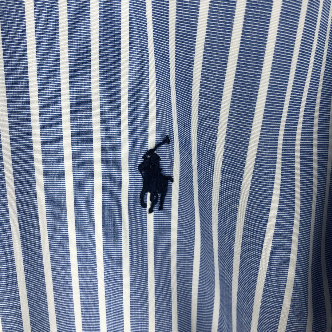 Ralph Lauren Classic Fit Long Sleeve Button Down Striped Shirt, Men's Size L cotton blue type Vintage Second Hand