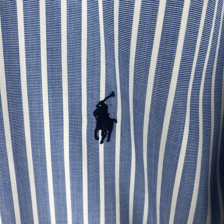 Ralph Lauren Classic Fit Long Sleeve Button Down Striped Shirt, Men's Size L cotton blue type Vintage Second Hand