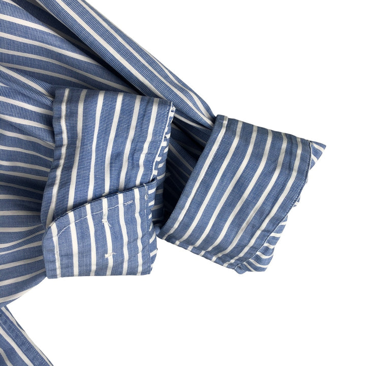 Ralph Lauren Classic Fit Long Sleeve Button Down Striped Shirt, Men's Size L cotton blue type Vintage Second Hand