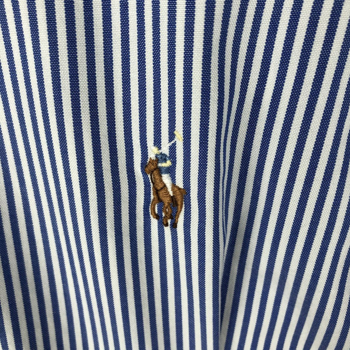 Ralph Lauren Classic Fit Long Sleeve Button Down Striped Shirt, Men's Size L cotton blue type Vintage Second Hand