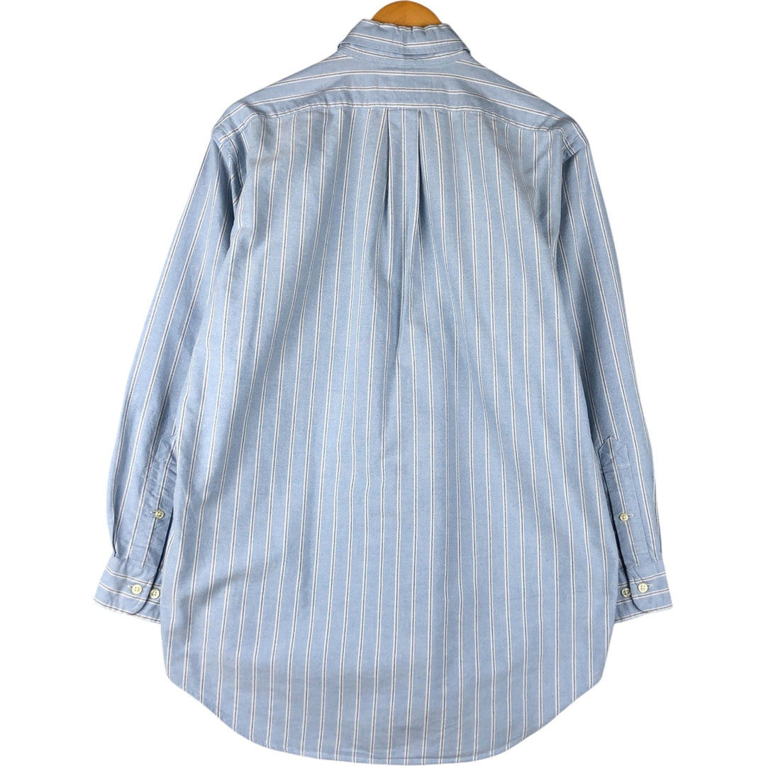 Ralph Lauren Classic Fit Long Sleeve Button Down Striped Shirt, Men's M cotton Blue type light blue Vintage Second Hand