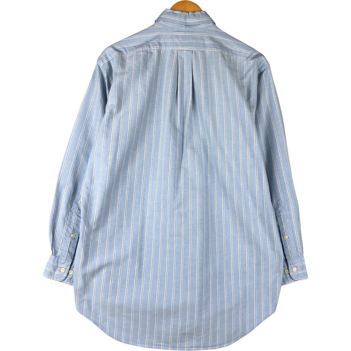 Ralph Lauren Classic Fit Long Sleeve Button Down Striped Shirt, Men's M cotton Blue type light blue Vintage Second Hand