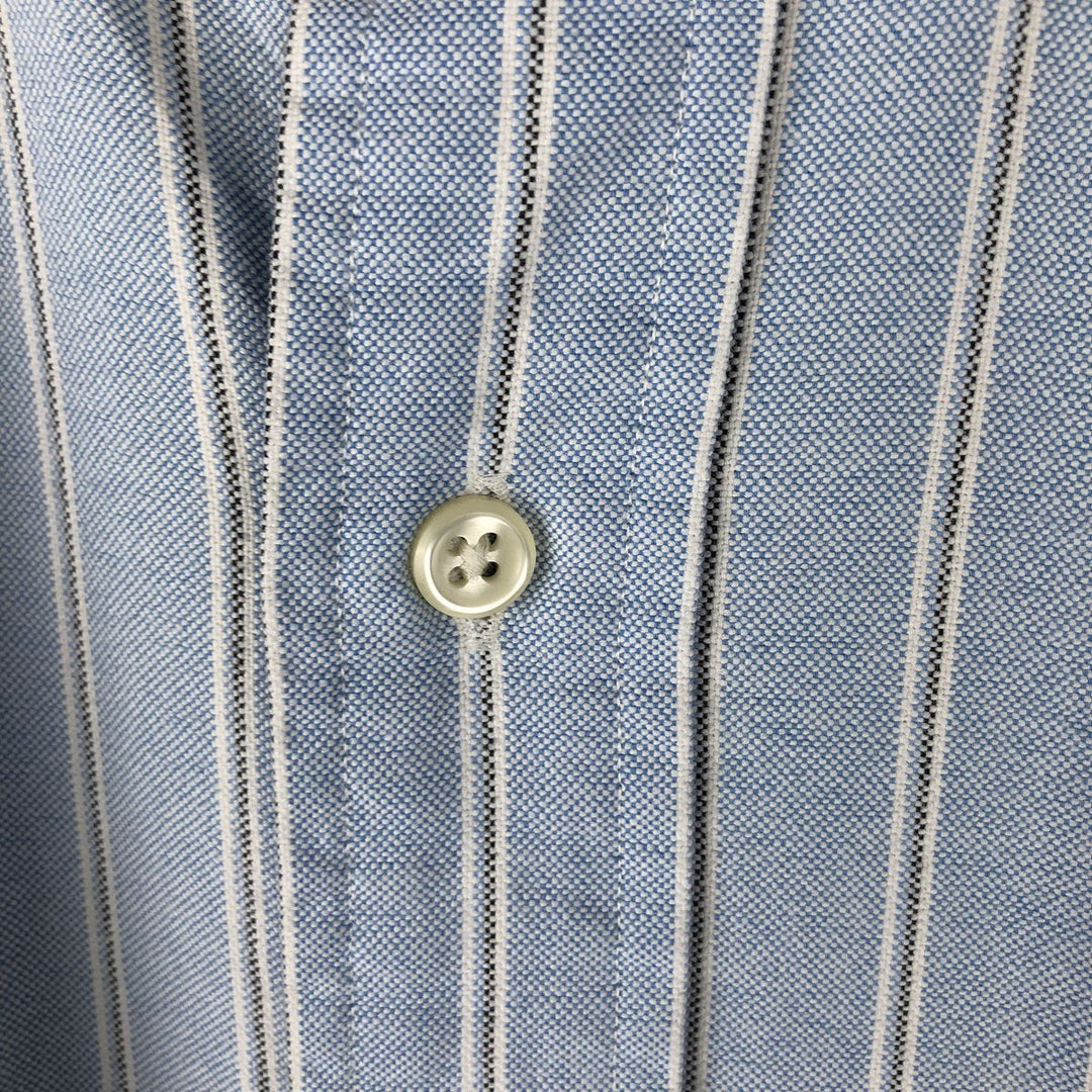 Ralph Lauren Classic Fit Long Sleeve Button Down Striped Shirt, Men's M cotton Blue type light blue Vintage Second Hand