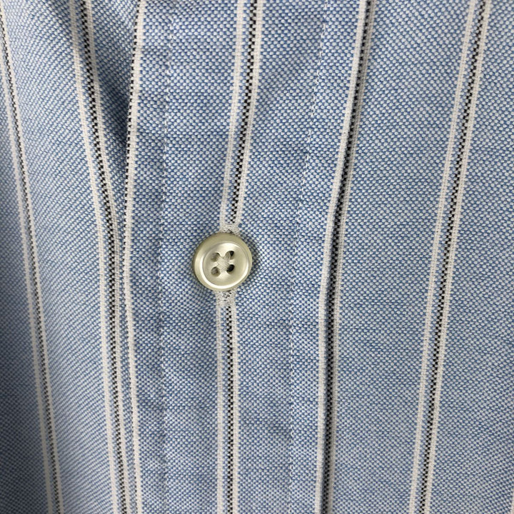 Ralph Lauren Classic Fit Long Sleeve Button Down Striped Shirt, Men's M cotton Blue type light blue Vintage Second Hand