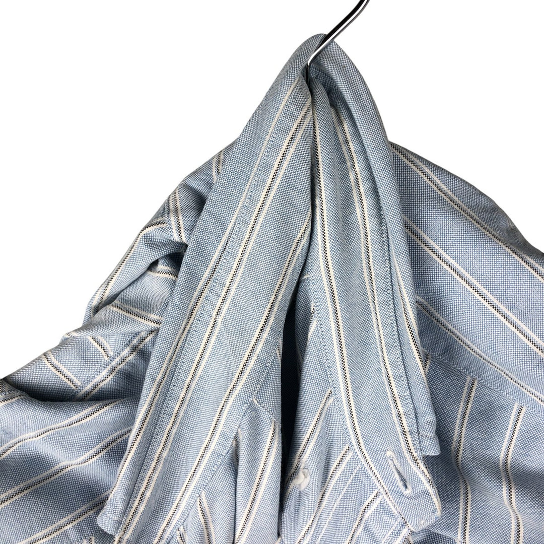 Ralph Lauren Classic Fit Long Sleeve Button Down Striped Shirt, Men's M cotton Blue type light blue Vintage Second Hand