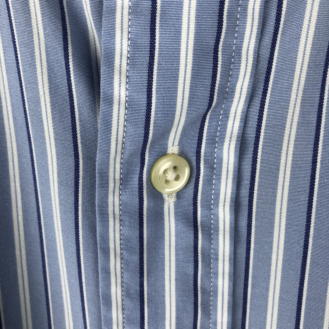 Ralph Lauren CUSTOM FIT long sleeve button down striped shirt men's size M cotton Blue type light blue Vintage Second Hand