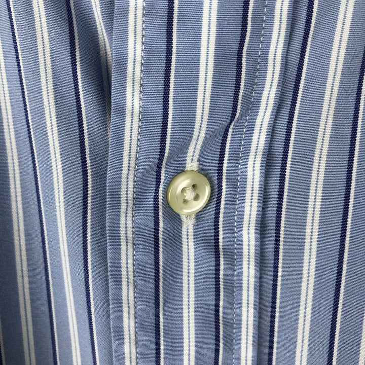 Ralph Lauren CUSTOM FIT long sleeve button down striped shirt men's size M cotton Blue type light blue Vintage Second Hand