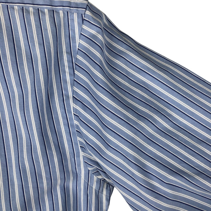 Ralph Lauren CUSTOM FIT long sleeve button down striped shirt men's size M cotton Blue type light blue Vintage Second Hand