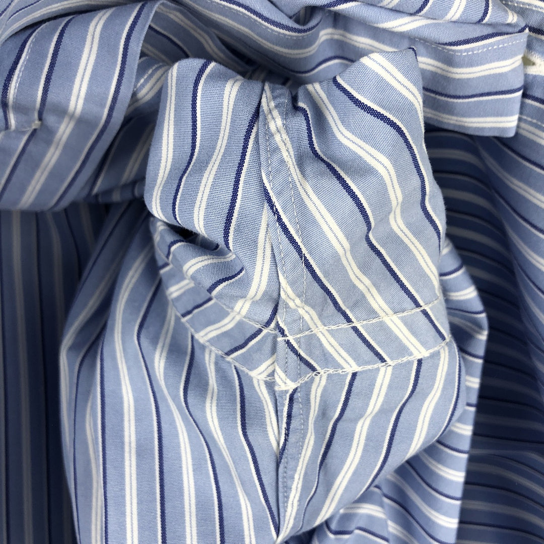 Ralph Lauren CUSTOM FIT long sleeve button down striped shirt men's size M cotton Blue type light blue Vintage Second Hand