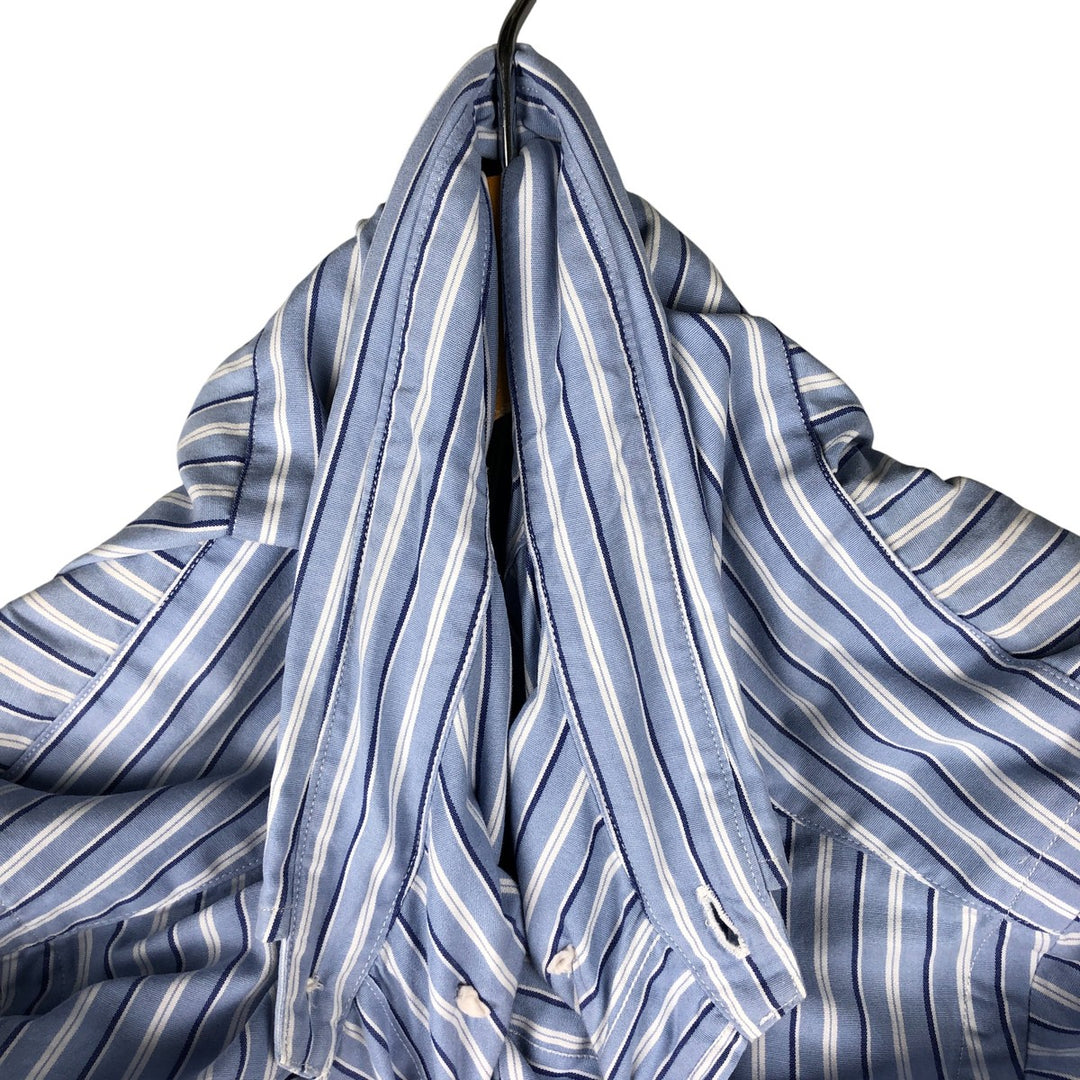 Ralph Lauren CUSTOM FIT long sleeve button down striped shirt men's size M cotton Blue type light blue Vintage Second Hand