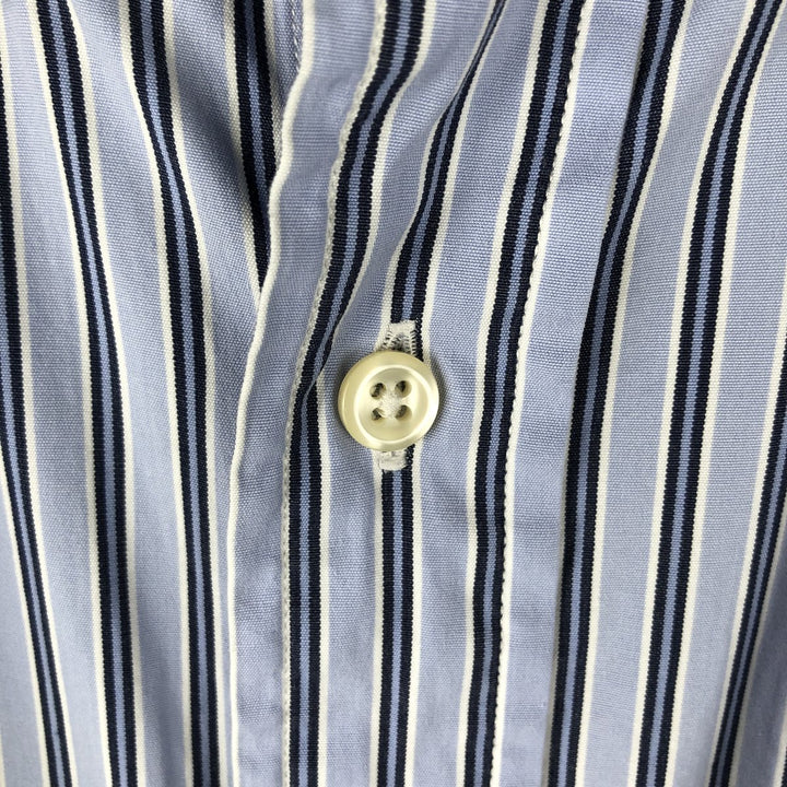 Ralph Lauren Classic Fit Long Sleeve Button Down Striped Shirt, Men's Size L cotton Blue type light blue Vintage Second Hand