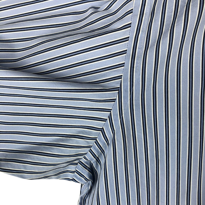 Ralph Lauren Classic Fit Long Sleeve Button Down Striped Shirt, Men's Size L cotton Blue type light blue Vintage Second Hand