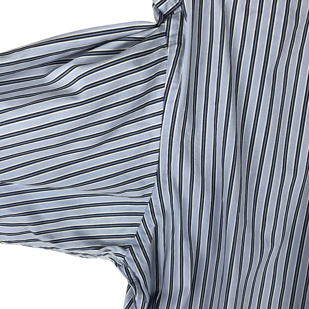 Ralph Lauren Classic Fit Long Sleeve Button Down Striped Shirt, Men's Size L cotton Blue type light blue Vintage Second Hand