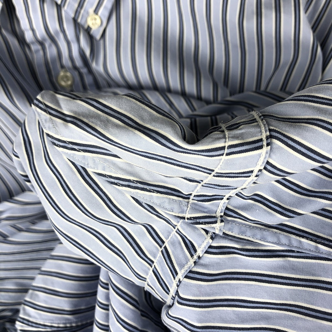Ralph Lauren Classic Fit Long Sleeve Button Down Striped Shirt, Men's Size L cotton Blue type light blue Vintage Second Hand