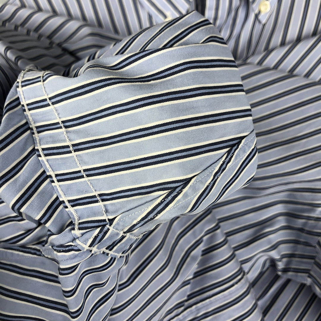 Ralph Lauren Classic Fit Long Sleeve Button Down Striped Shirt, Men's Size L cotton Blue type light blue Vintage Second Hand