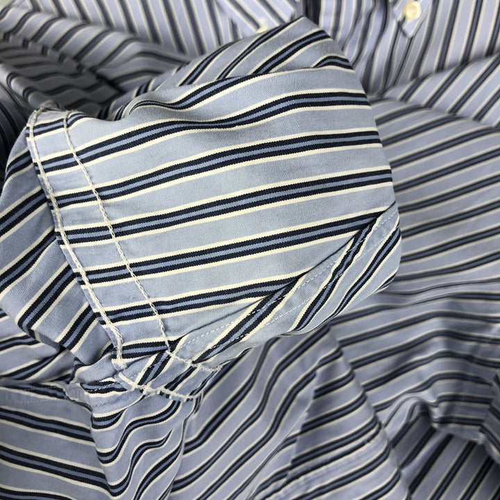 Ralph Lauren Classic Fit Long Sleeve Button Down Striped Shirt, Men's Size L cotton Blue type light blue Vintage Second Hand