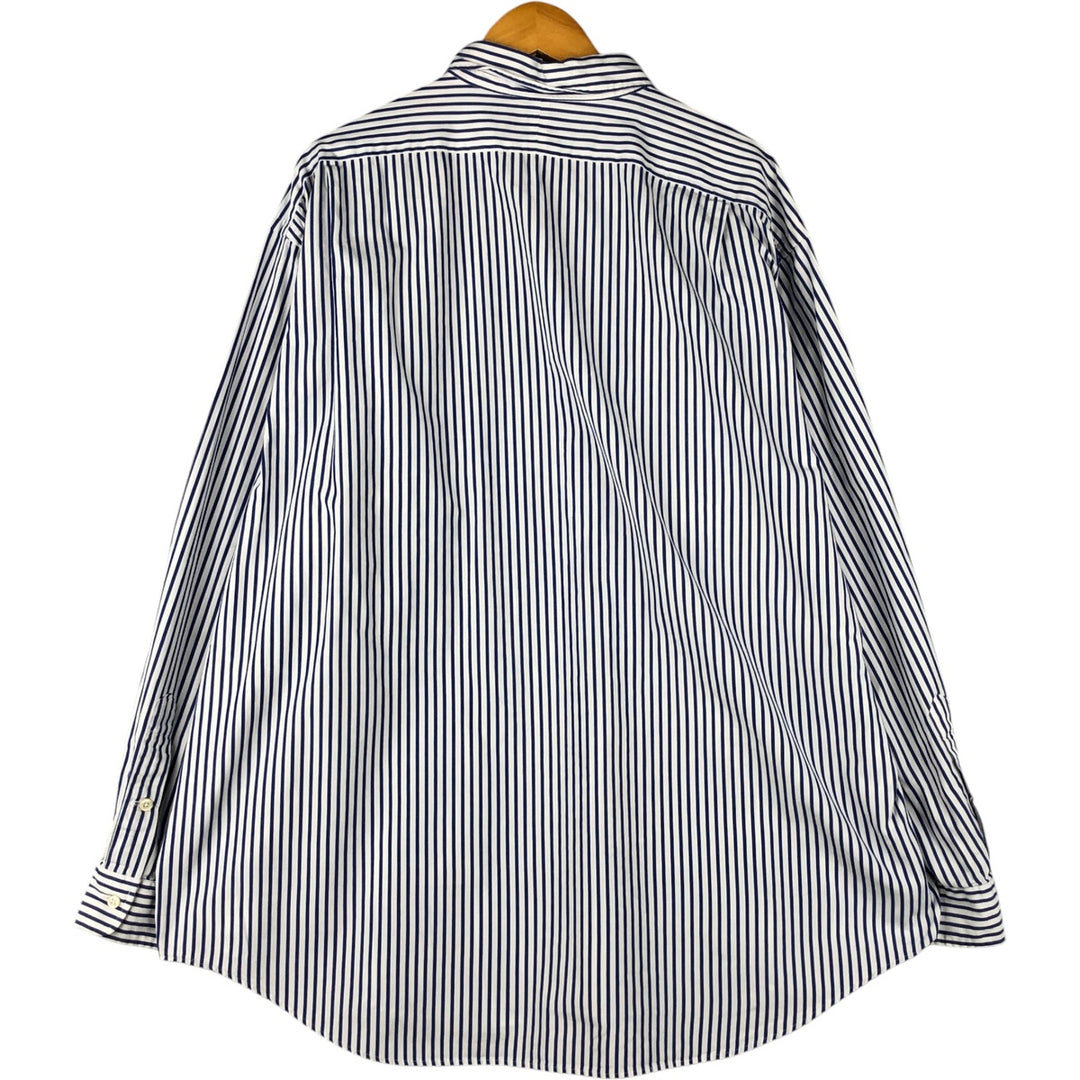 Ralph Lauren POLO by Ralph Lauren LOWELL SPORT long-sleeved striped shirt, men's size XXL cotton blue type Vintage Second Hand