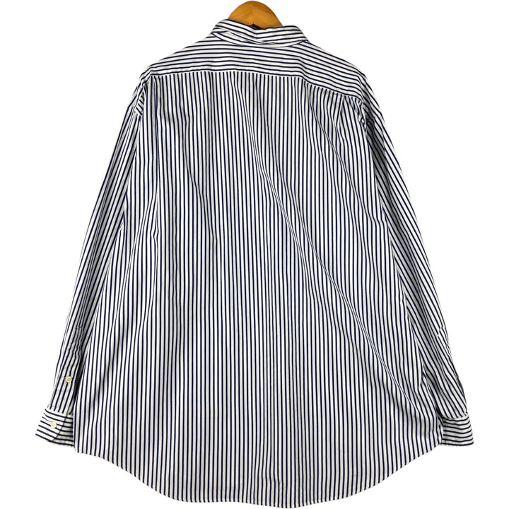 Ralph Lauren POLO by Ralph Lauren LOWELL SPORT long-sleeved striped shirt, men's size XXL cotton blue type Vintage Second Hand
