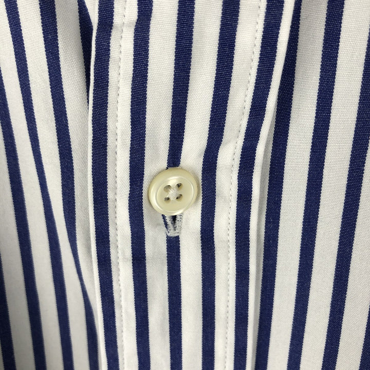 Ralph Lauren POLO by Ralph Lauren LOWELL SPORT long-sleeved striped shirt, men's size XXL cotton blue type Vintage Second Hand