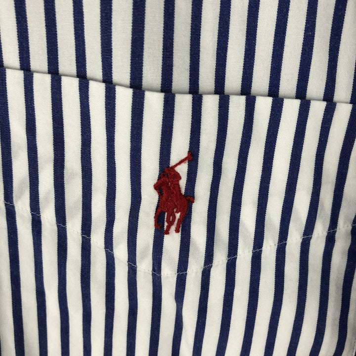 Ralph Lauren POLO by Ralph Lauren LOWELL SPORT long-sleeved striped shirt, men's size XXL cotton blue type Vintage Second Hand