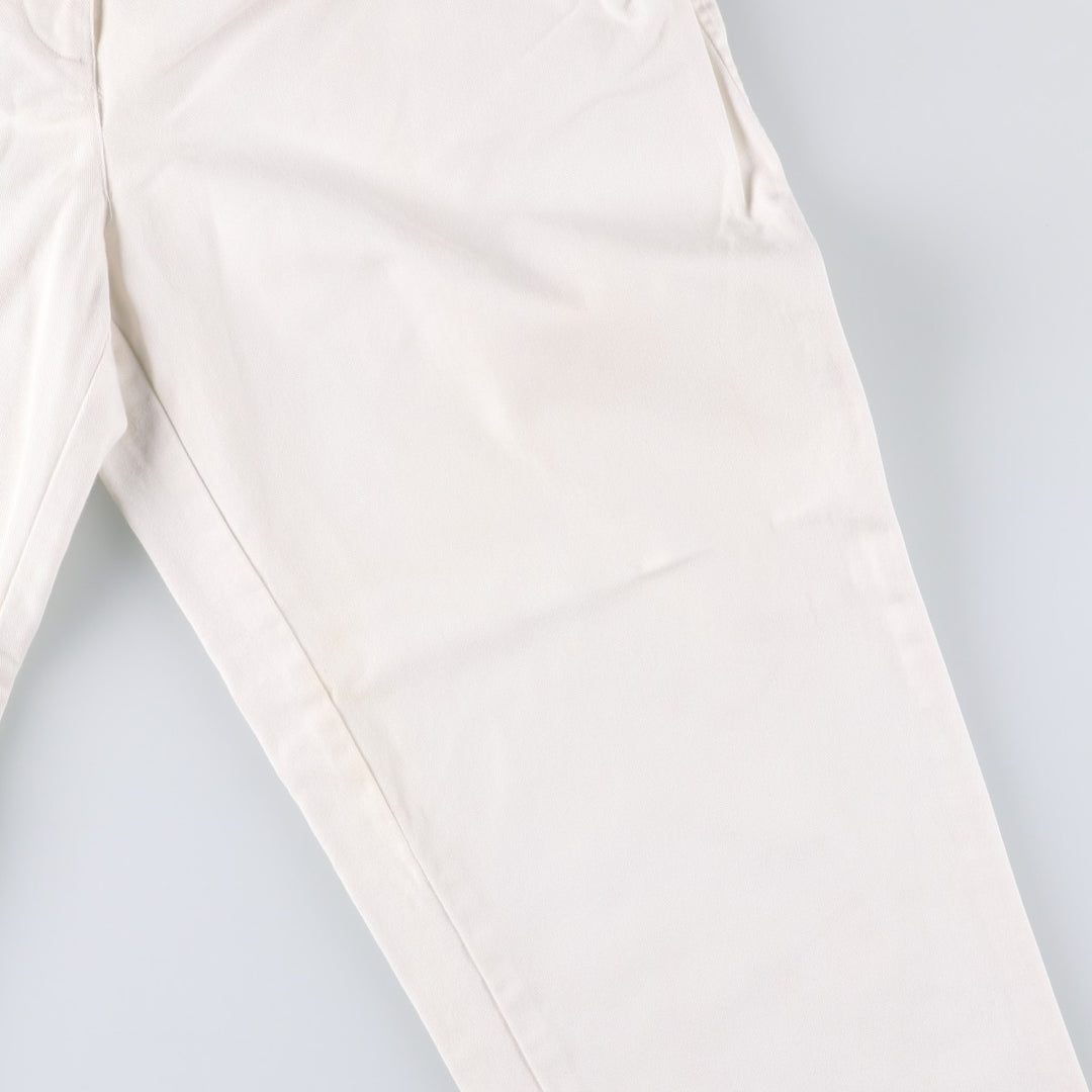 Ralph Lauren LAUREN Two-pleat Chino Pants, Women's Size L (W29) cotton white type Vintage Second Hand