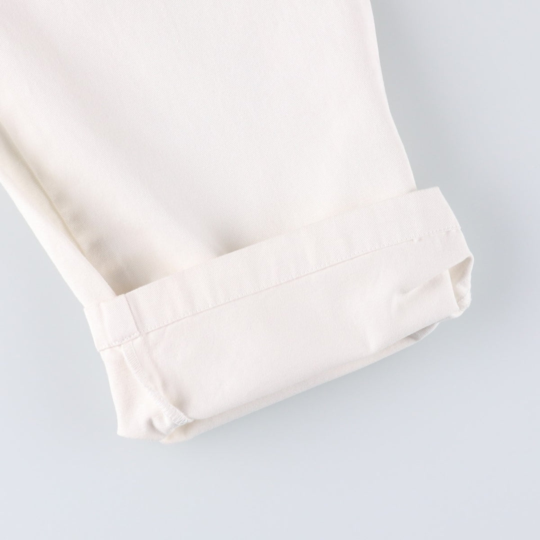 Ralph Lauren LAUREN Two-pleat Chino Pants, Women's Size L (W29) cotton white type Vintage Second Hand