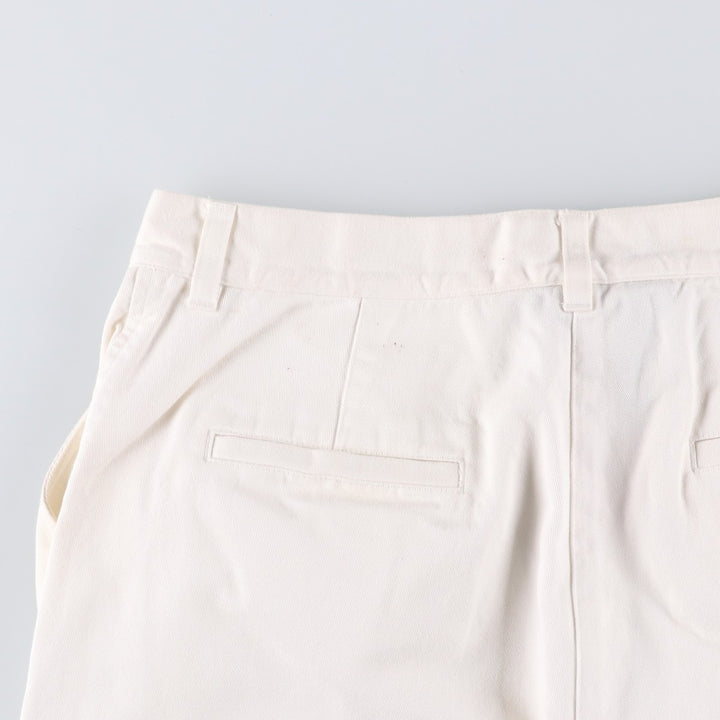 Ralph Lauren LAUREN Two-pleat Chino Pants, Women's Size L (W29) cotton white type Vintage Second Hand