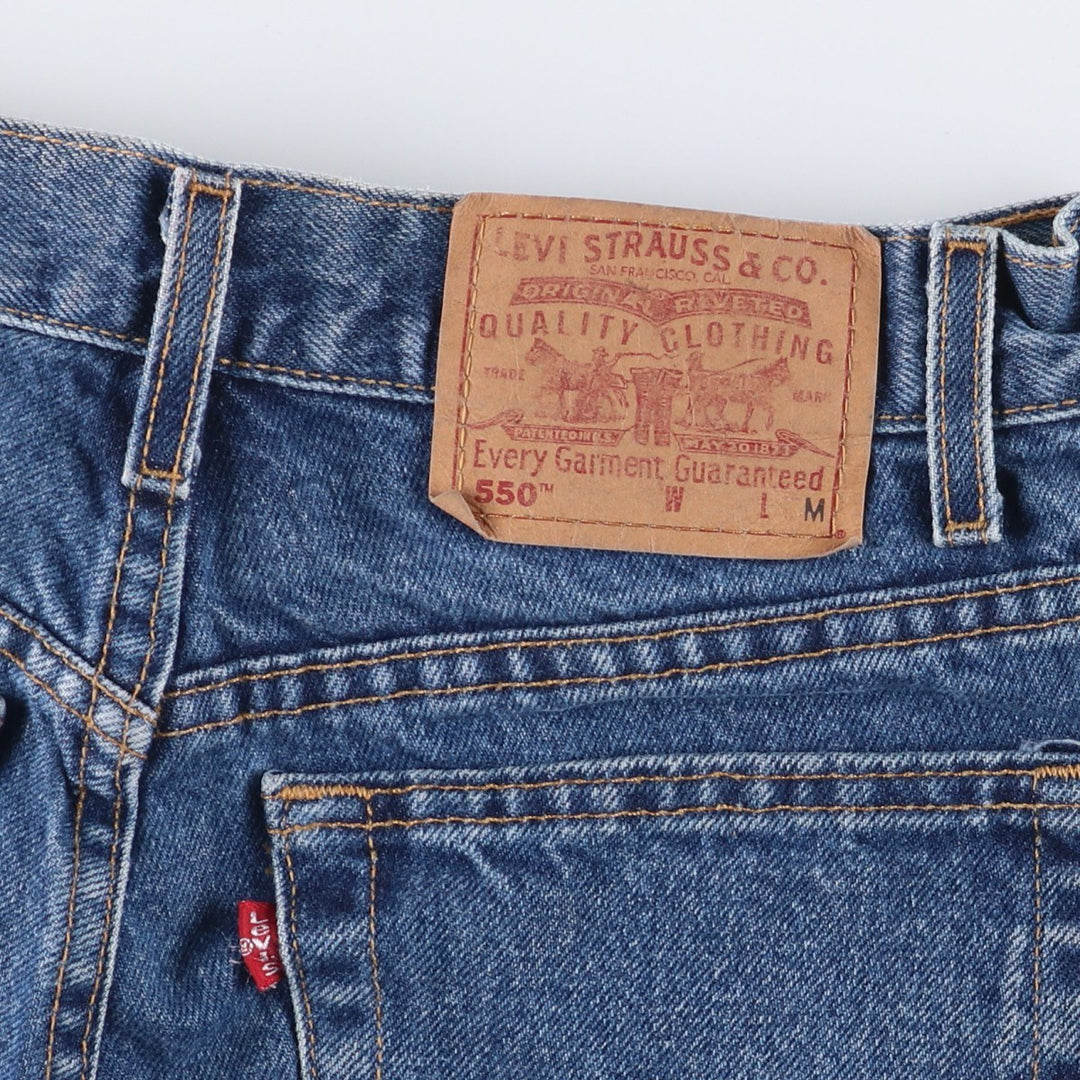 2000'S Levi's 550 Relaxed Fit Tapered Leg Denim Pants, Made in USA, Women's Size L (W27) cotton blue type Vintage Second Hand