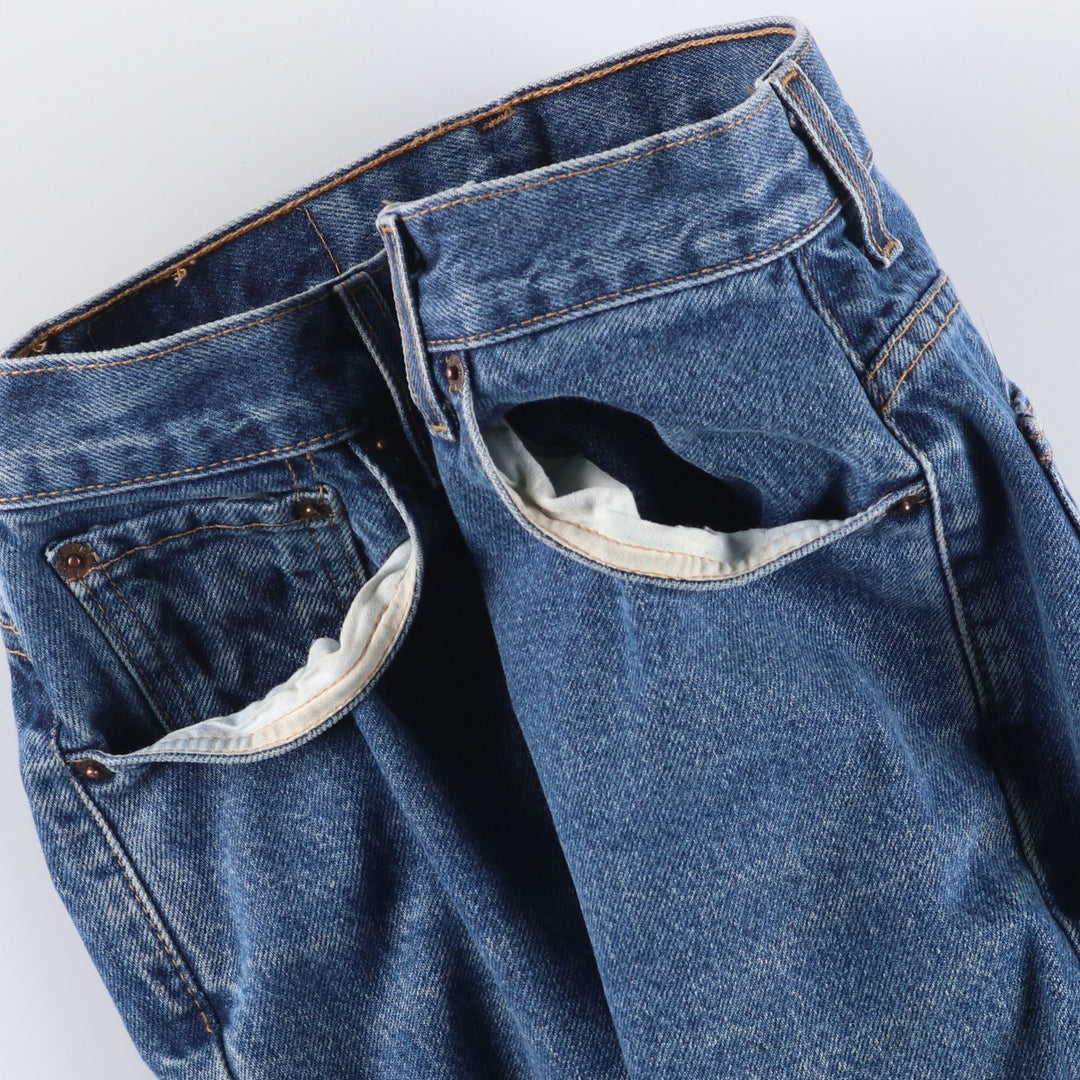 2000'S Levi's 550 Relaxed Fit Tapered Leg Denim Pants, Made in USA, Women's Size L (W27) cotton blue type Vintage Second Hand
