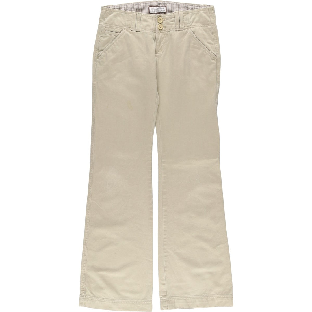 Abercrombie and Fitch Women's Bootcut Flare Pants, Size L (W29), Zipper Fly cotton Beige type Vintage Second Hand