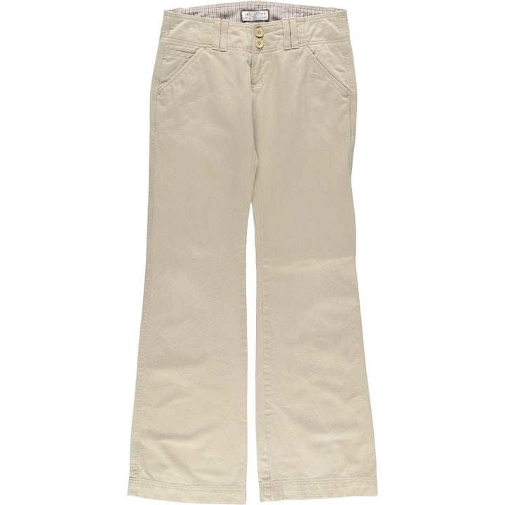 Abercrombie and Fitch Women's Bootcut Flare Pants, Size L (W29), Zipper Fly cotton Beige type Vintage Second Hand