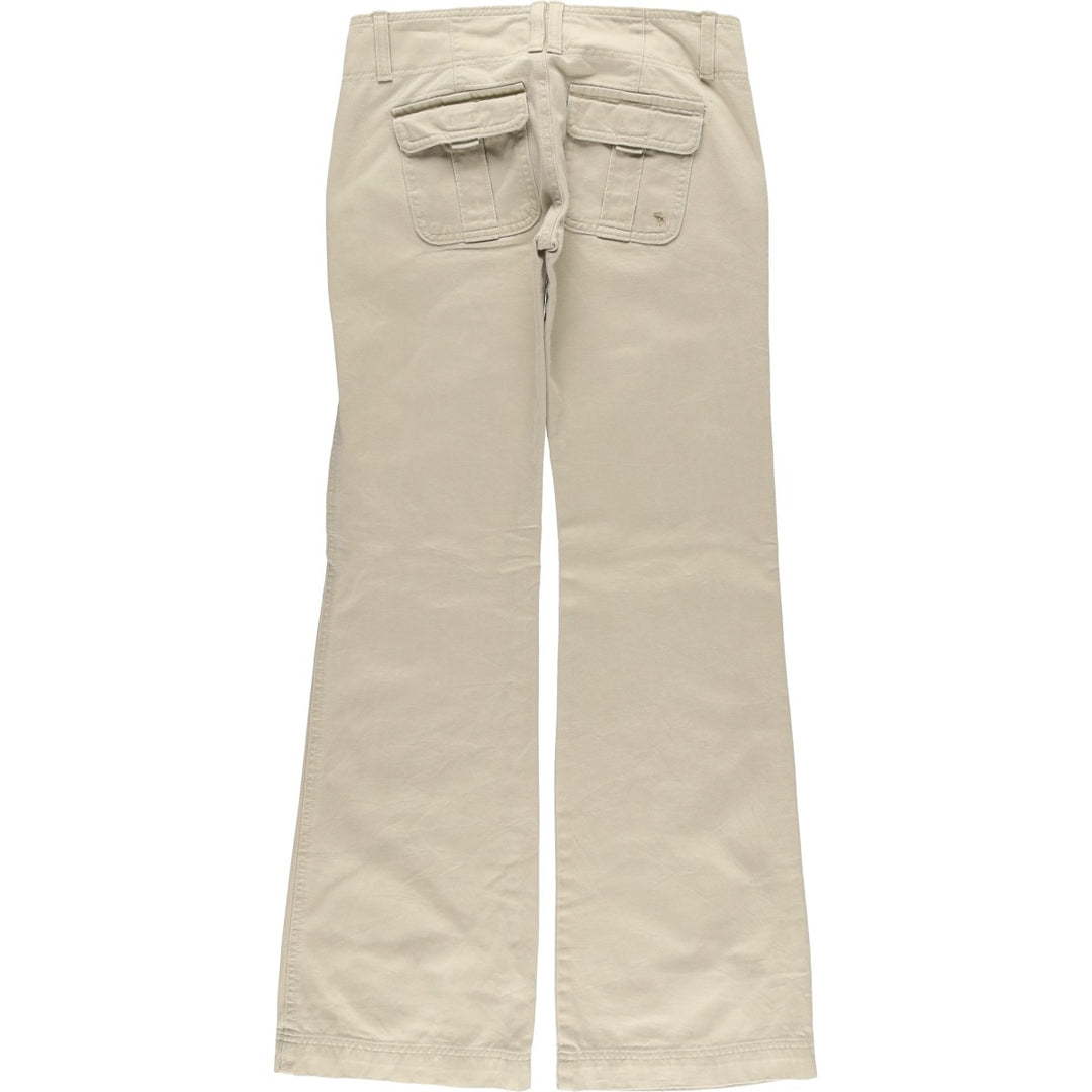 Abercrombie and Fitch Women's Bootcut Flare Pants, Size L (W29), Zipper Fly cotton Beige type Vintage Second Hand