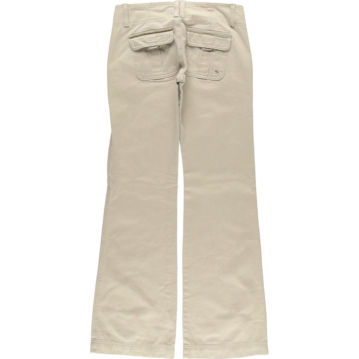 Abercrombie and Fitch Women's Bootcut Flare Pants, Size L (W29), Zipper Fly cotton Beige type Vintage Second Hand