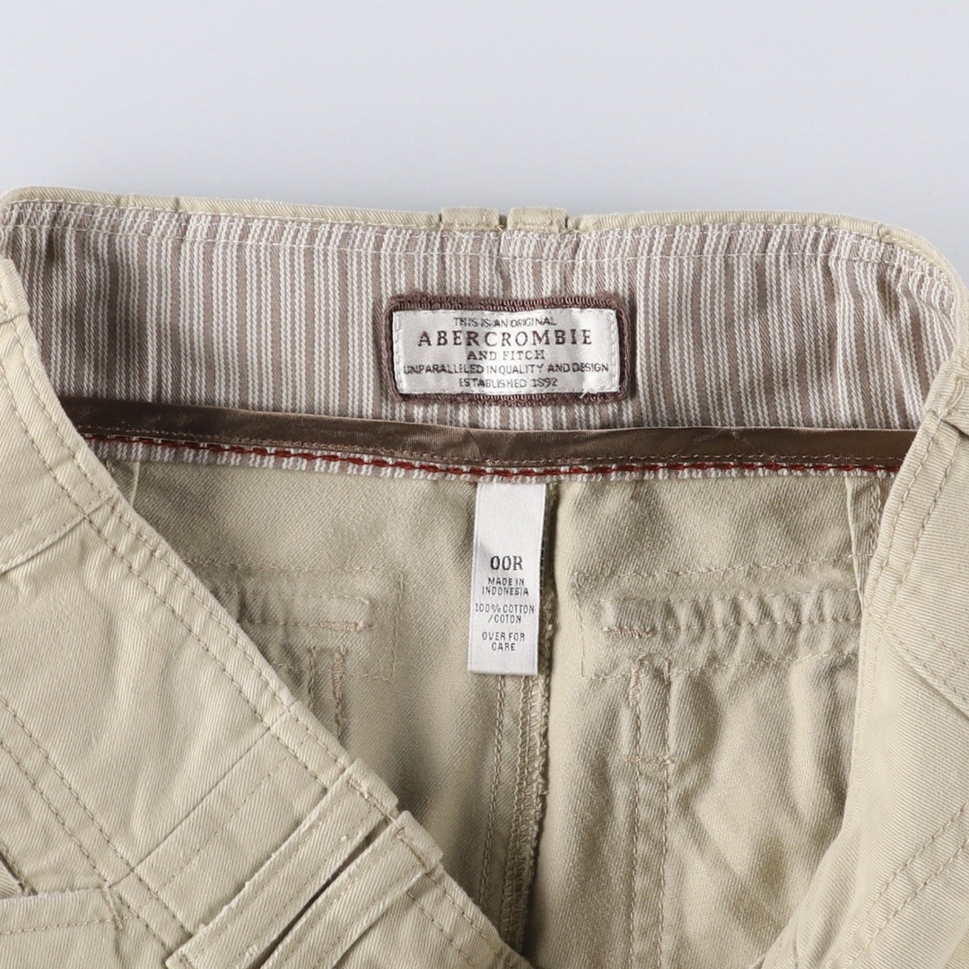 Abercrombie and Fitch Women's Bootcut Flare Pants, Size L (W29), Zipper Fly cotton Beige type Vintage Second Hand