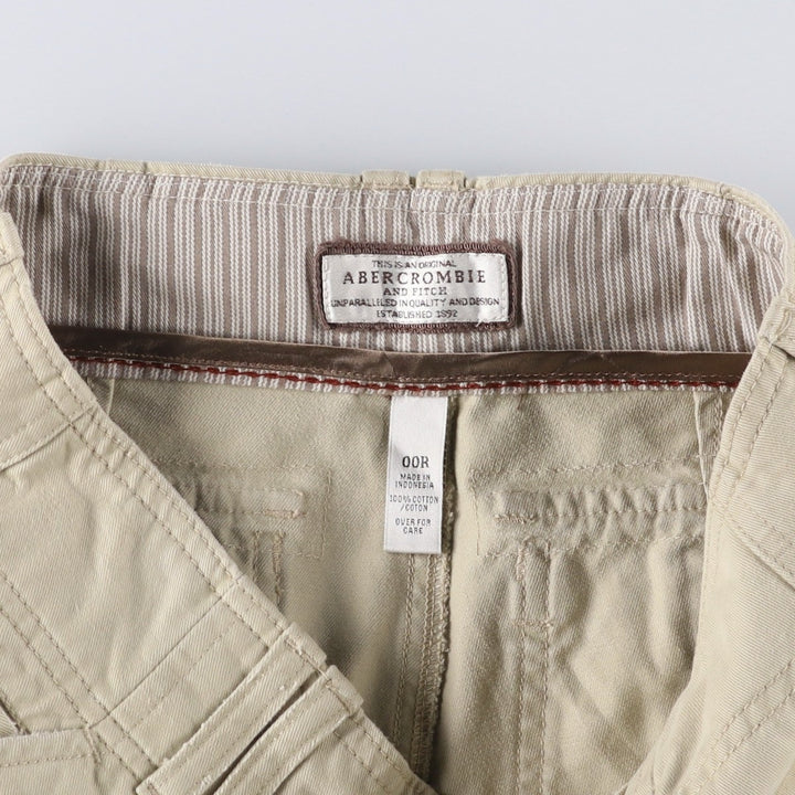 Abercrombie and Fitch Women's Bootcut Flare Pants, Size L (W29), Zipper Fly cotton Beige type Vintage Second Hand