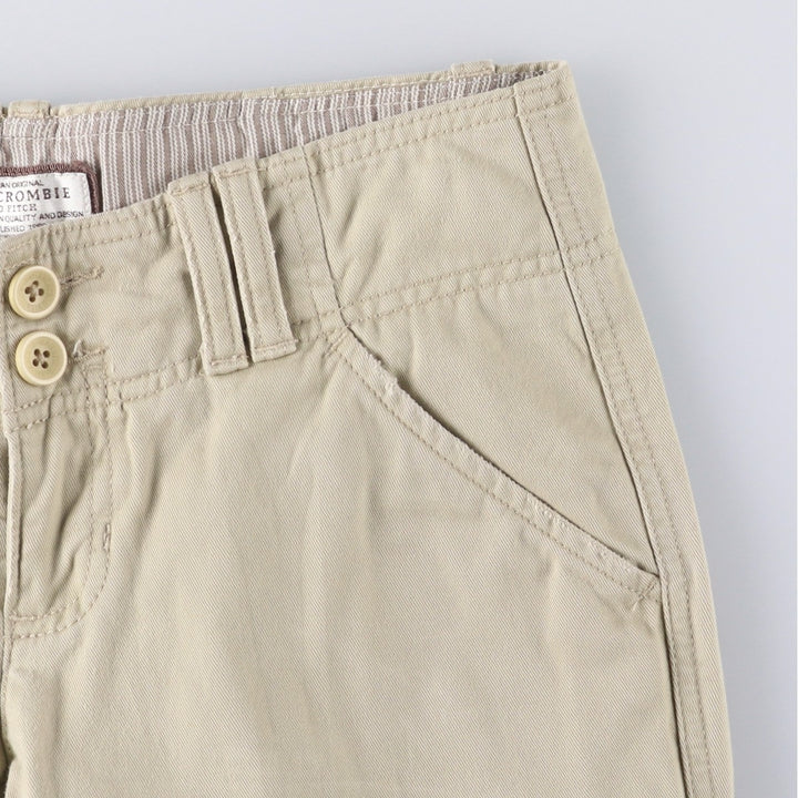 Abercrombie and Fitch Women's Bootcut Flare Pants, Size L (W29), Zipper Fly cotton Beige type Vintage Second Hand