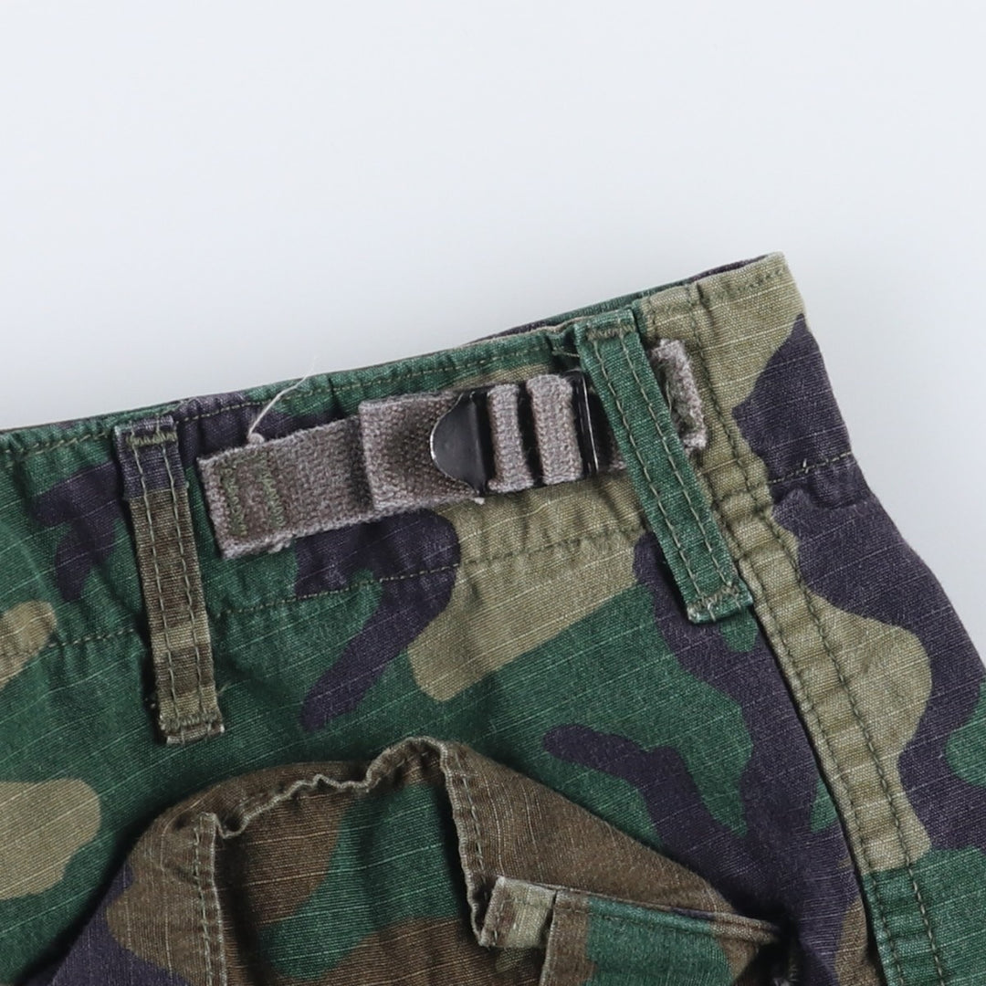 Authentic US military camouflage woodland camo ripstop military cargo pants, X-SMALL-SHORT, women's size M (w26). cotton Khaki type Vintage Second Hand