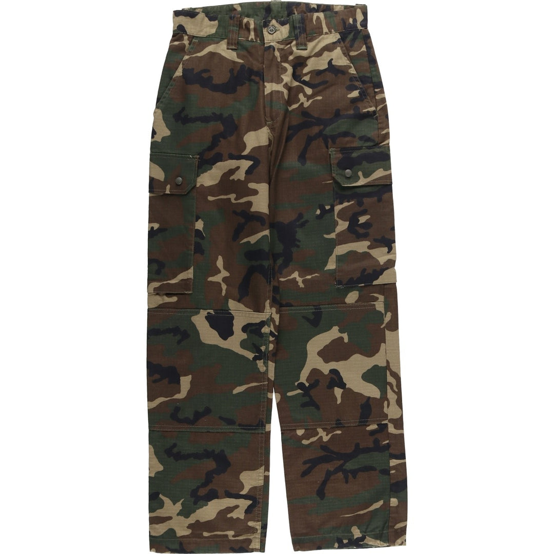 Camouflage Woodland Camo Ripstop Military Cargo Pants, Women's Size L (W27) unclear Khaki type Vintage Second Hand