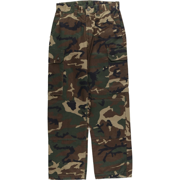 Camouflage Woodland Camo Ripstop Military Cargo Pants, Women's Size L (W27) unclear Khaki type Vintage Second Hand