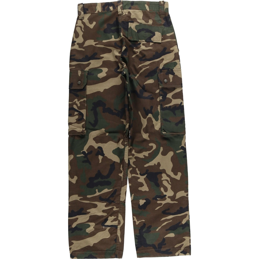 Camouflage Woodland Camo Ripstop Military Cargo Pants, Women's Size L (W27) unclear Khaki type Vintage Second Hand
